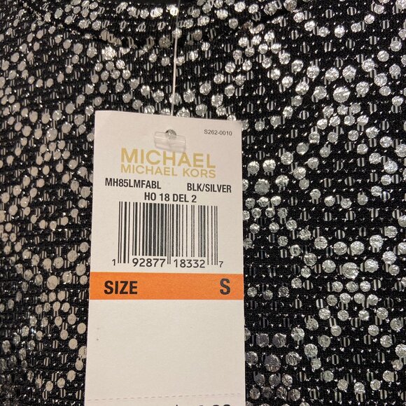 MICHAEL Michael Kors NWT Long Sleeve Cold Shoulder Sparkle Glitter Top Tunic - Picture 9 of 9